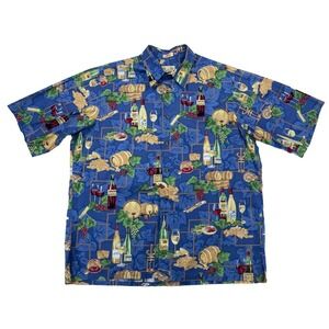 Reyn Spooner Regency Cotton Lawn Men's Medium Wine Button Up Shirt